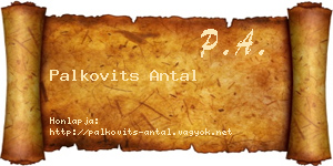 Palkovits Antal névjegykártya